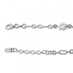 Pulsera Mountain de Plata con 3 Eguzkilore y Eslabones Grafilados