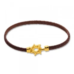 Pulsera Mountain Rígida Acero Cobre y Plata Dorada