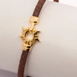 Pulsera Mountain Rígida Acero Cobre y Plata Dorada
