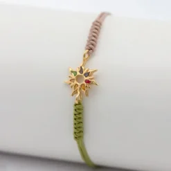 Pulsera Mountain Verde y Topo Dorada