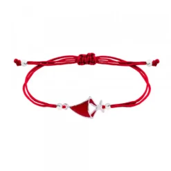 Pulsera Pañuelo San Fermín Plata con Hilo Rojo