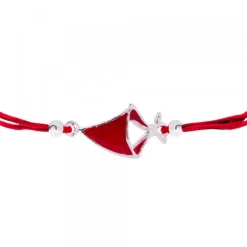 Pulsera Pañuelo San Fermín Plata con Hilo Rojo
