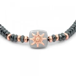 Pulsera Q2 Hematites y Eguzkilore Rosa