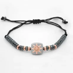 Pulsera Q2 Hematites y Eguzkilore Rosa