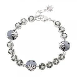 Pulsera Queen 3 Plata y Cristales Grises
