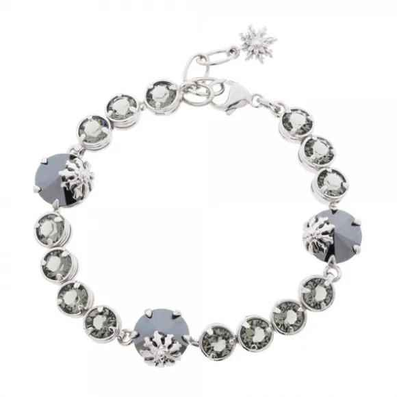 Pulsera Queen 3 Plata y Cristales Grises