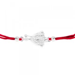 Pulsera San Fermín Plata con Hilo Rojo