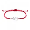 Pulsera San Fermín Silueta Plata con Hilo Rojo