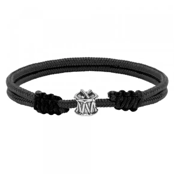 Pulsera Tambor Charm Plata con Nylon a elegir