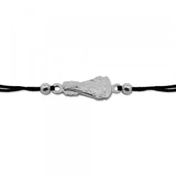 Pulsera Virgen de Begoña de Plata con Hilo Negro