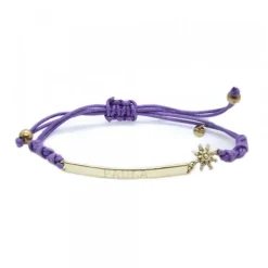 Pulsera Zubi Morada "Paula"de Plata Dorada