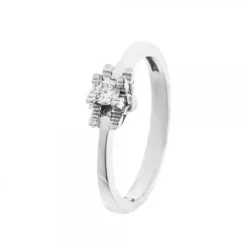 Sortija Compromiso Eguzkilore Oro Blanco y Diamante