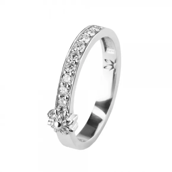 Sortija Eguzkilore Oro Blanco Carril Diamantes