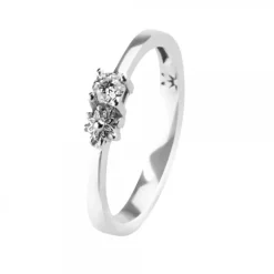 Sortija Eguzkilore Oro Blanco con Diamantes